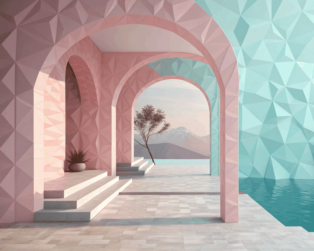 Abstract Geometric Environment Shapes for VR Meditation
