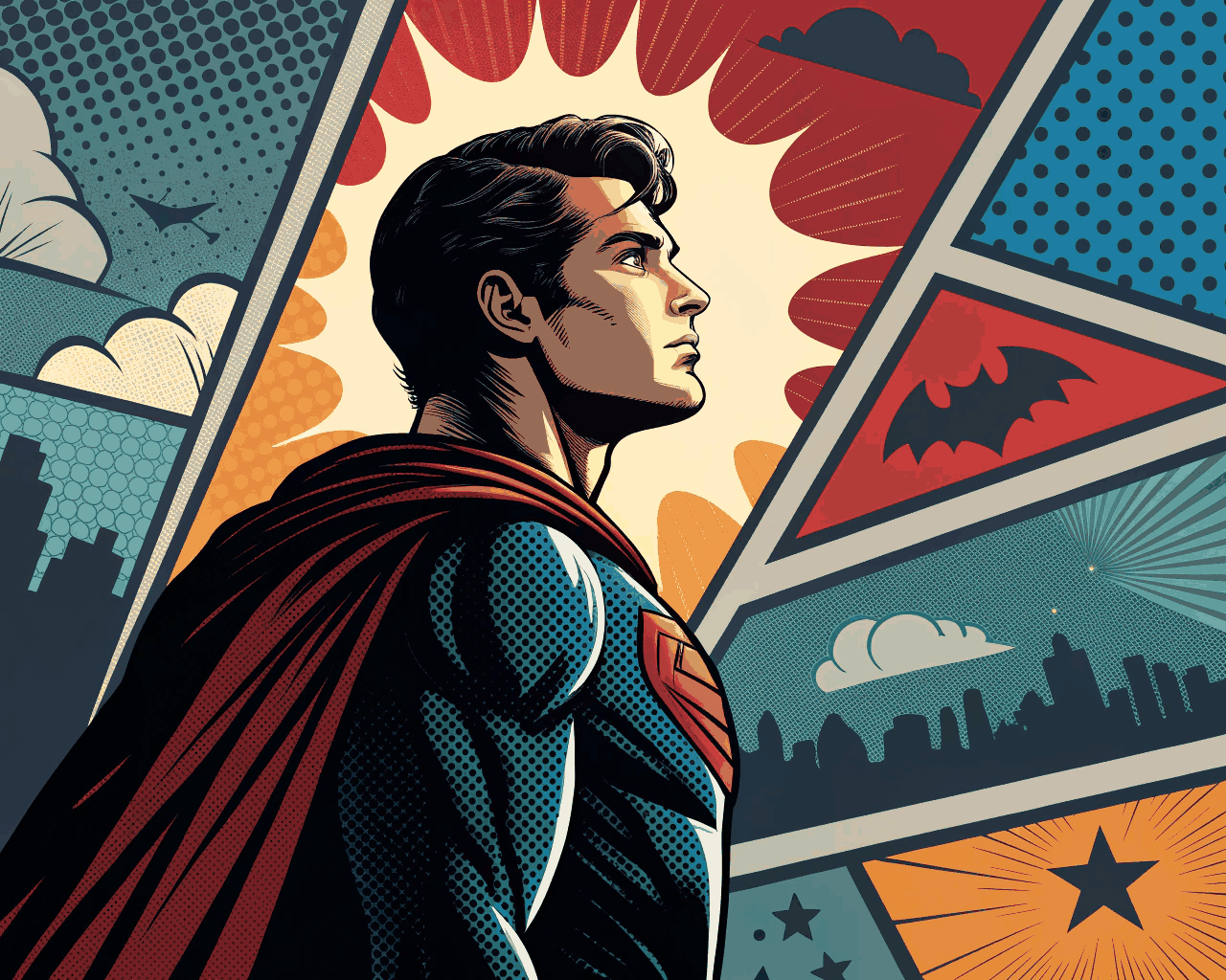 American Comic Style Character Pin-Up with Dynamic Lighting