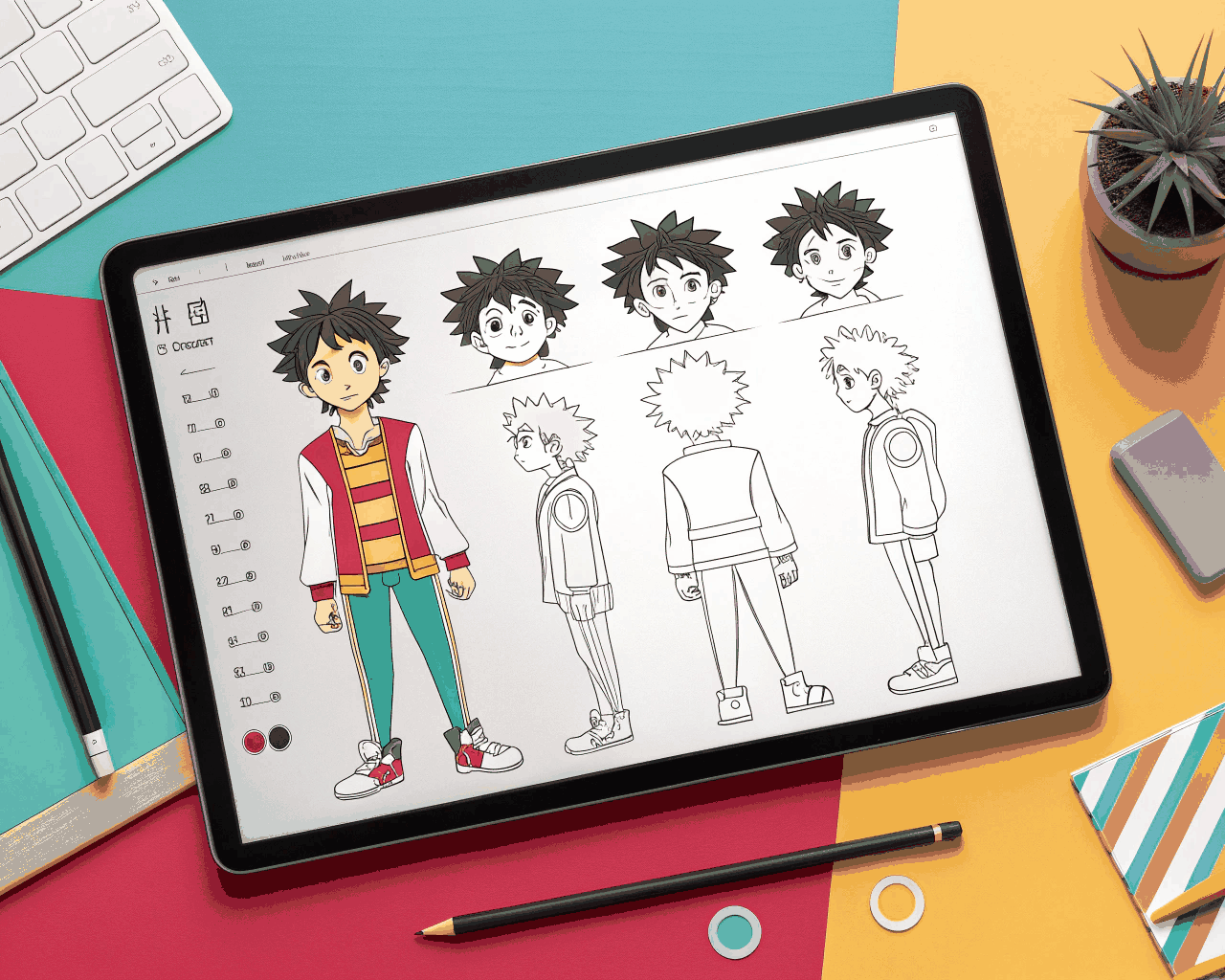 Anime-Style Character Sheet Design