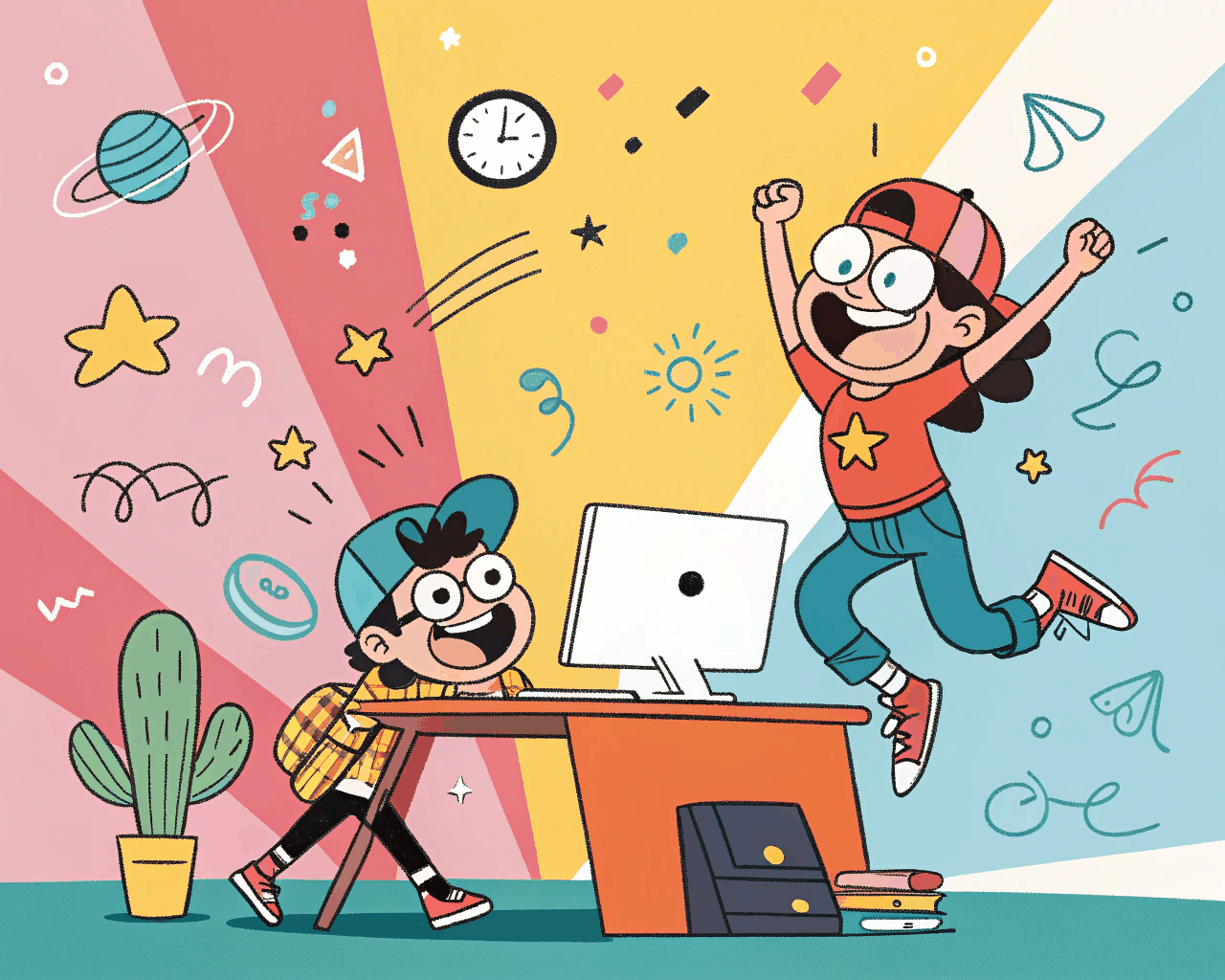 Bold Digital Cartoon Art for Early Reader Chapter Books