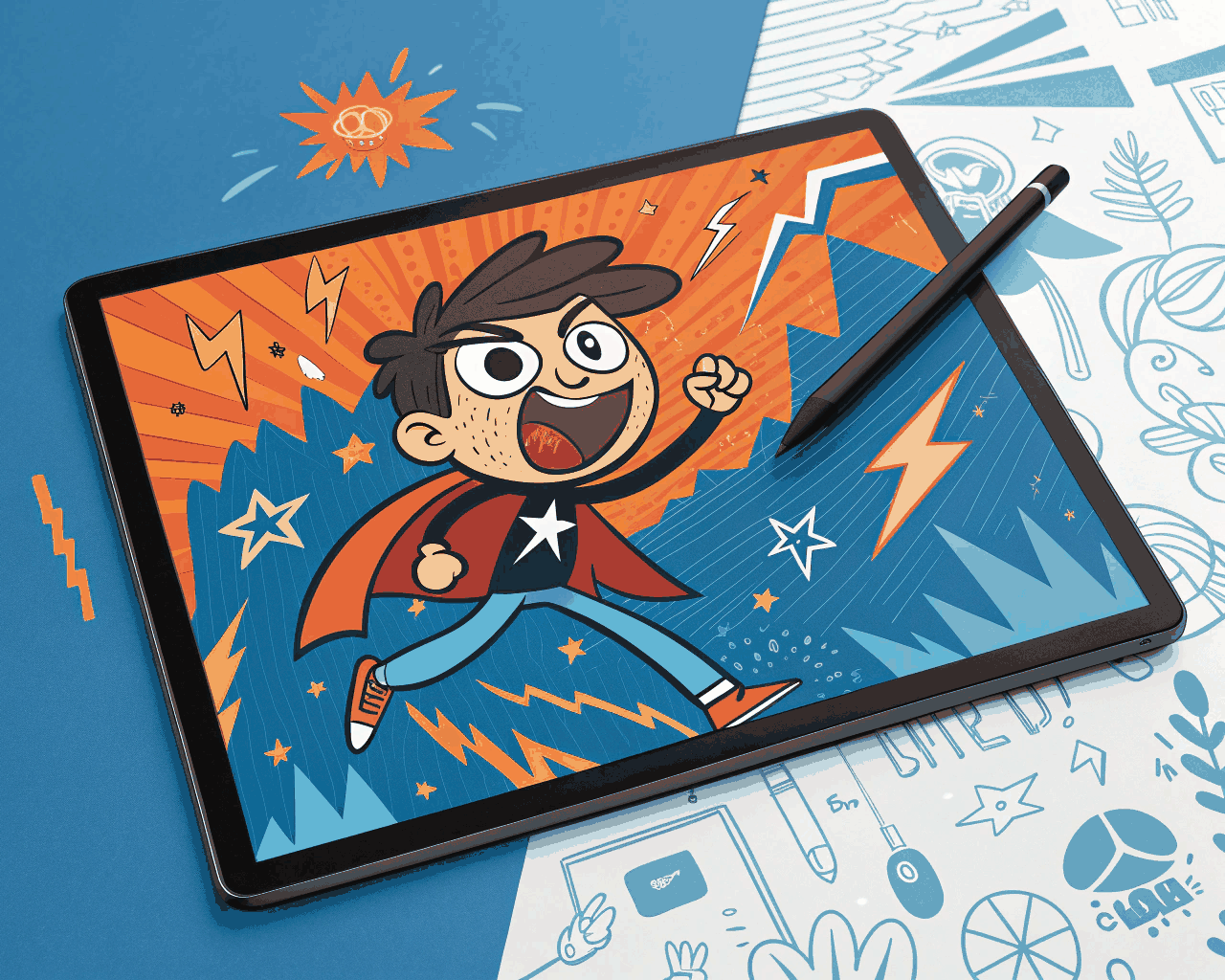 Bold Digital Cartoon Art for Middle-Grade Chapter Book Covers