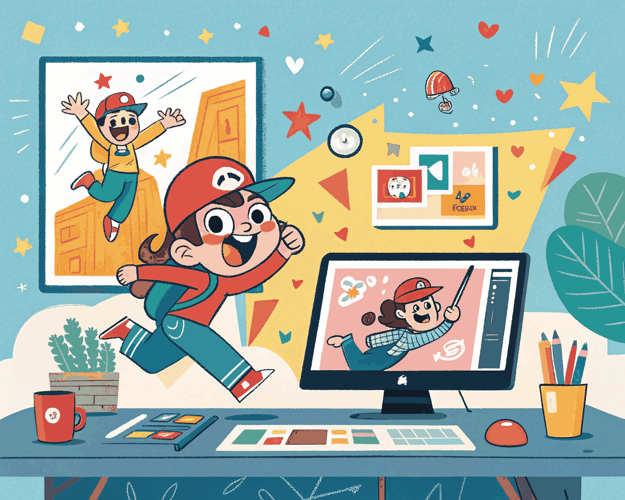 Bold Digital Character Art for Early Reader Chapter Books