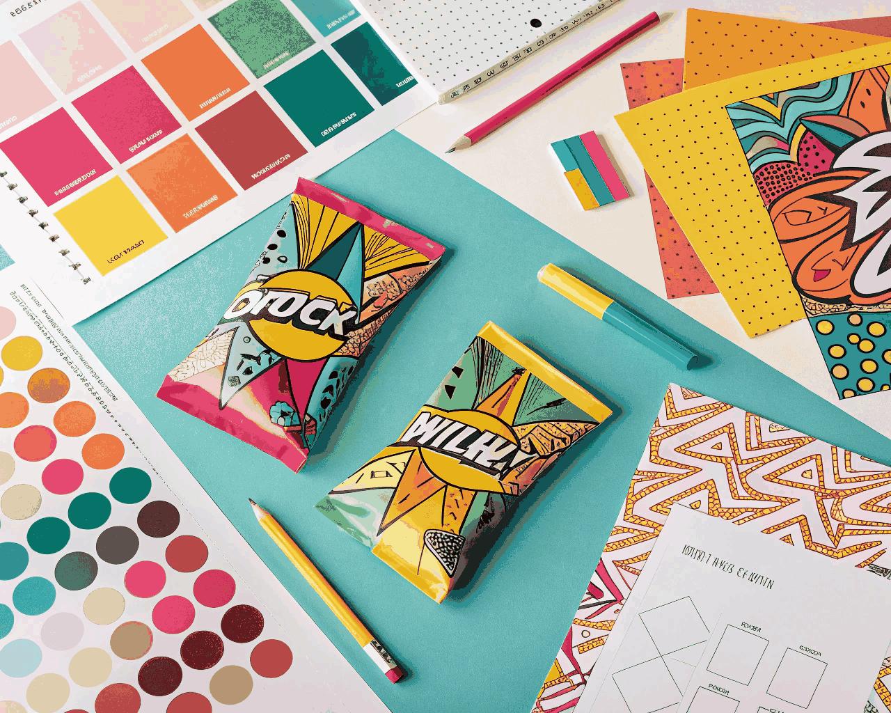 Bold Typography and Layout for Snack Food Bag Packaging