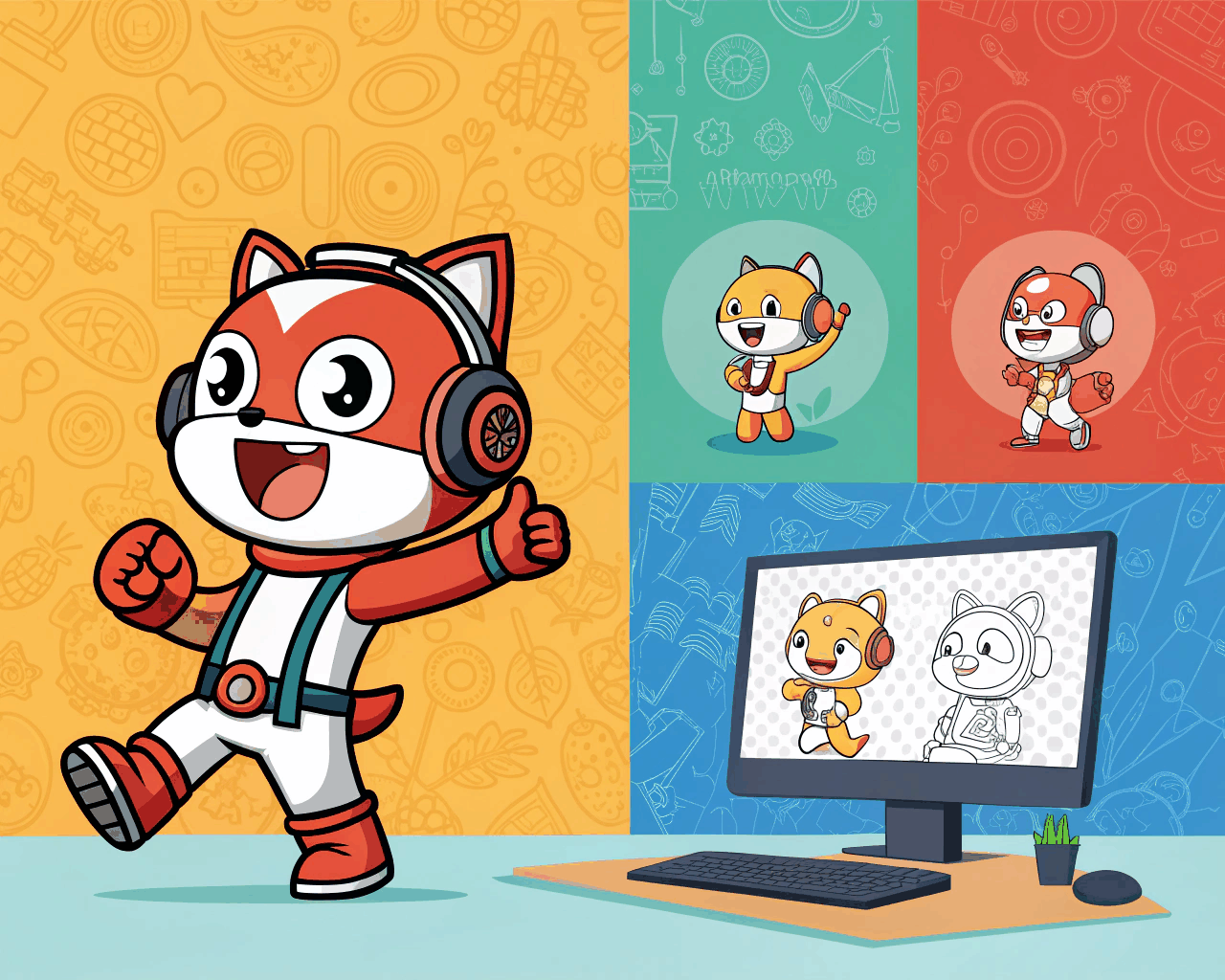 Cartoon Mascot Design for Brand Streaming Channels
