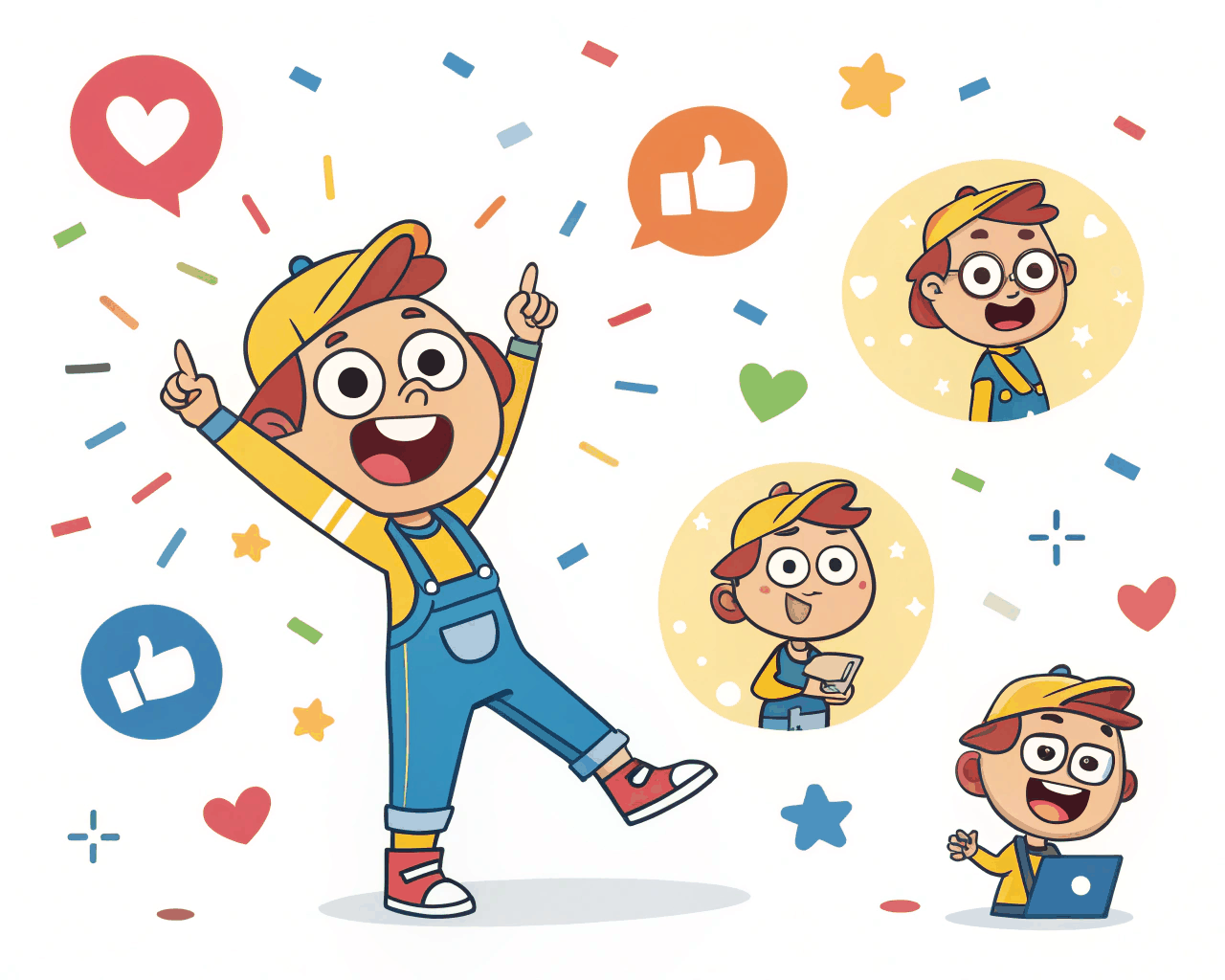Character-Driven Social Media Sticker Pack for Brand Marketing