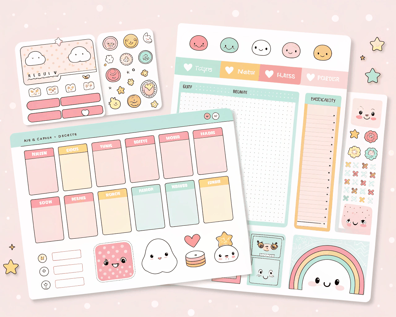 Charming Kawaii Style Icon Packs for Productivity and Lifestyle Apps