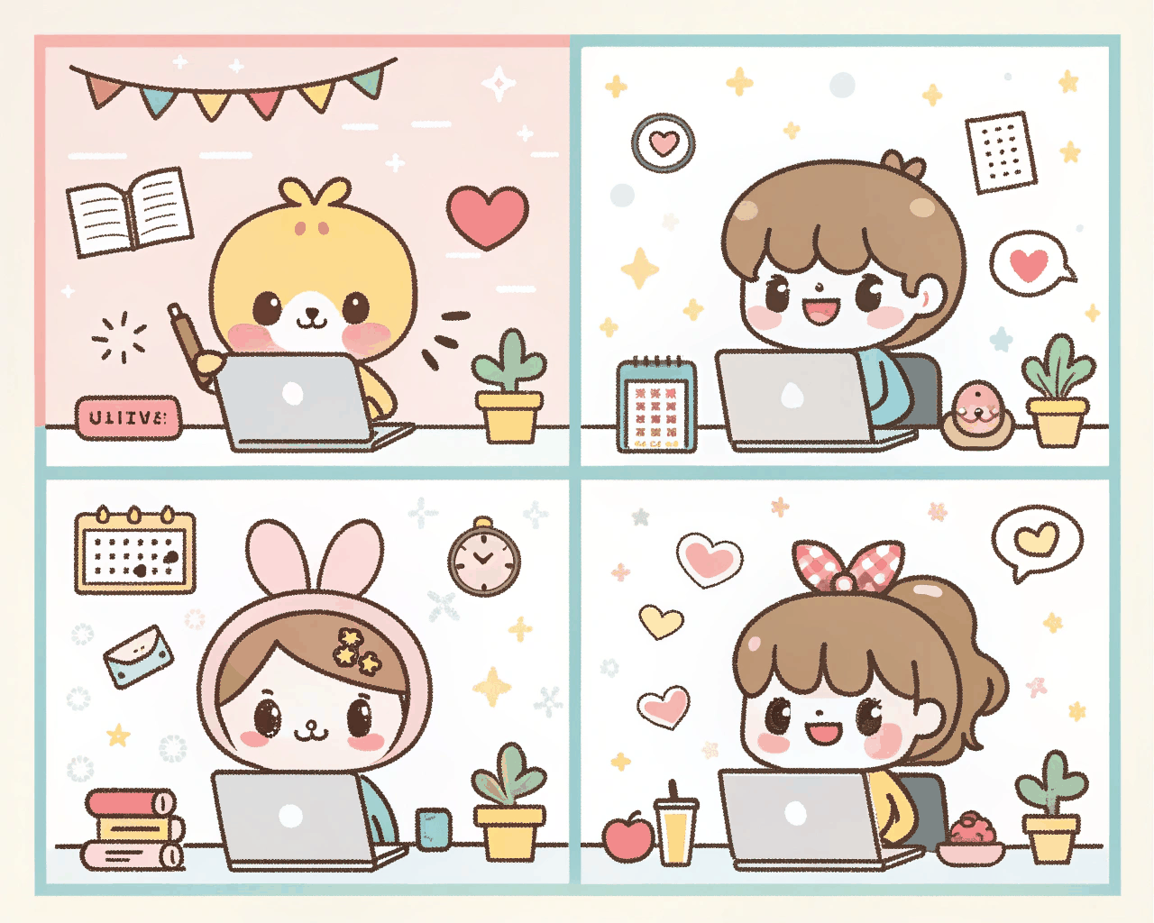 Chibi Style Comic Strip Art for Webcomic Launches