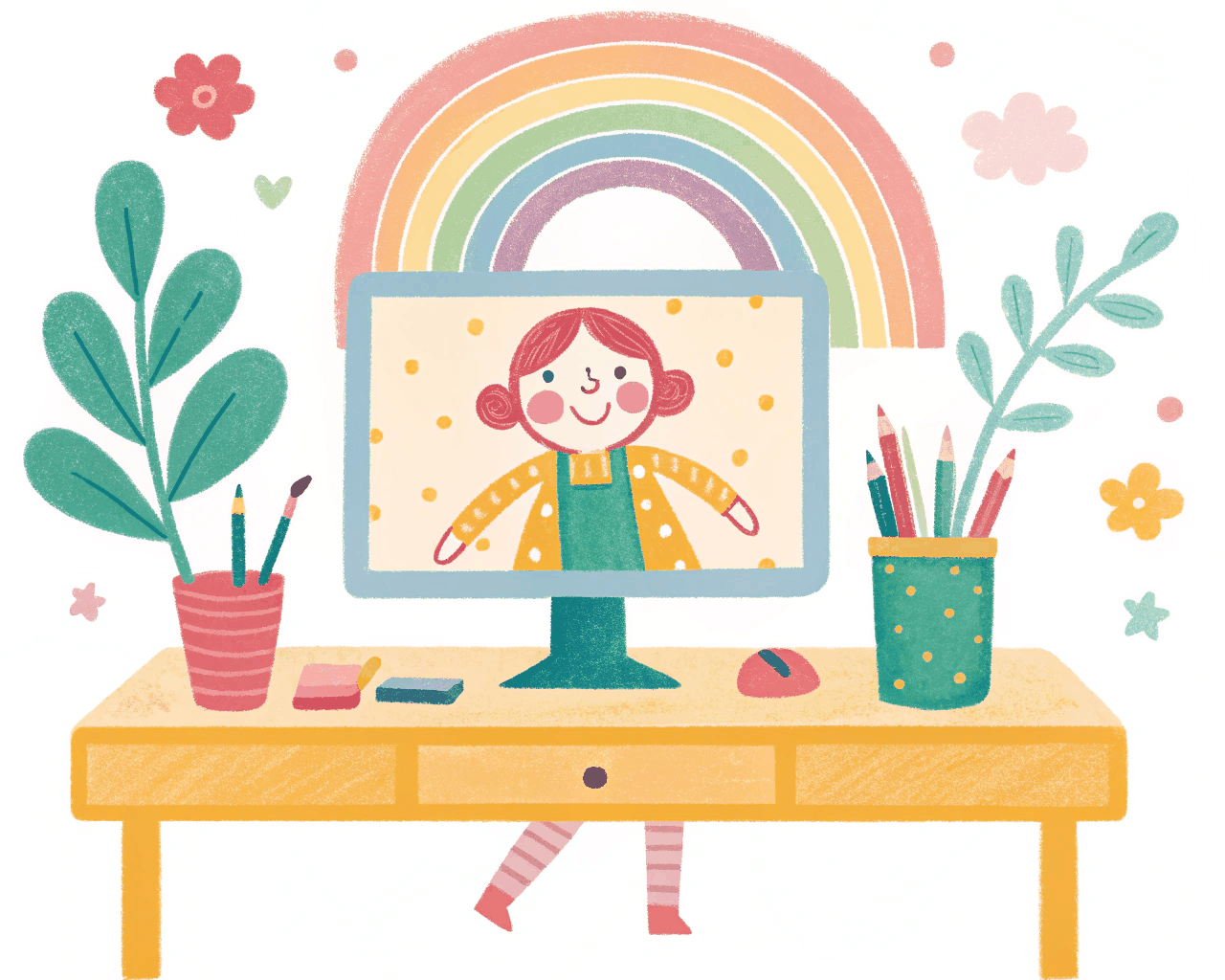 Children's Book Illustration Color Flatting and Texture Addition