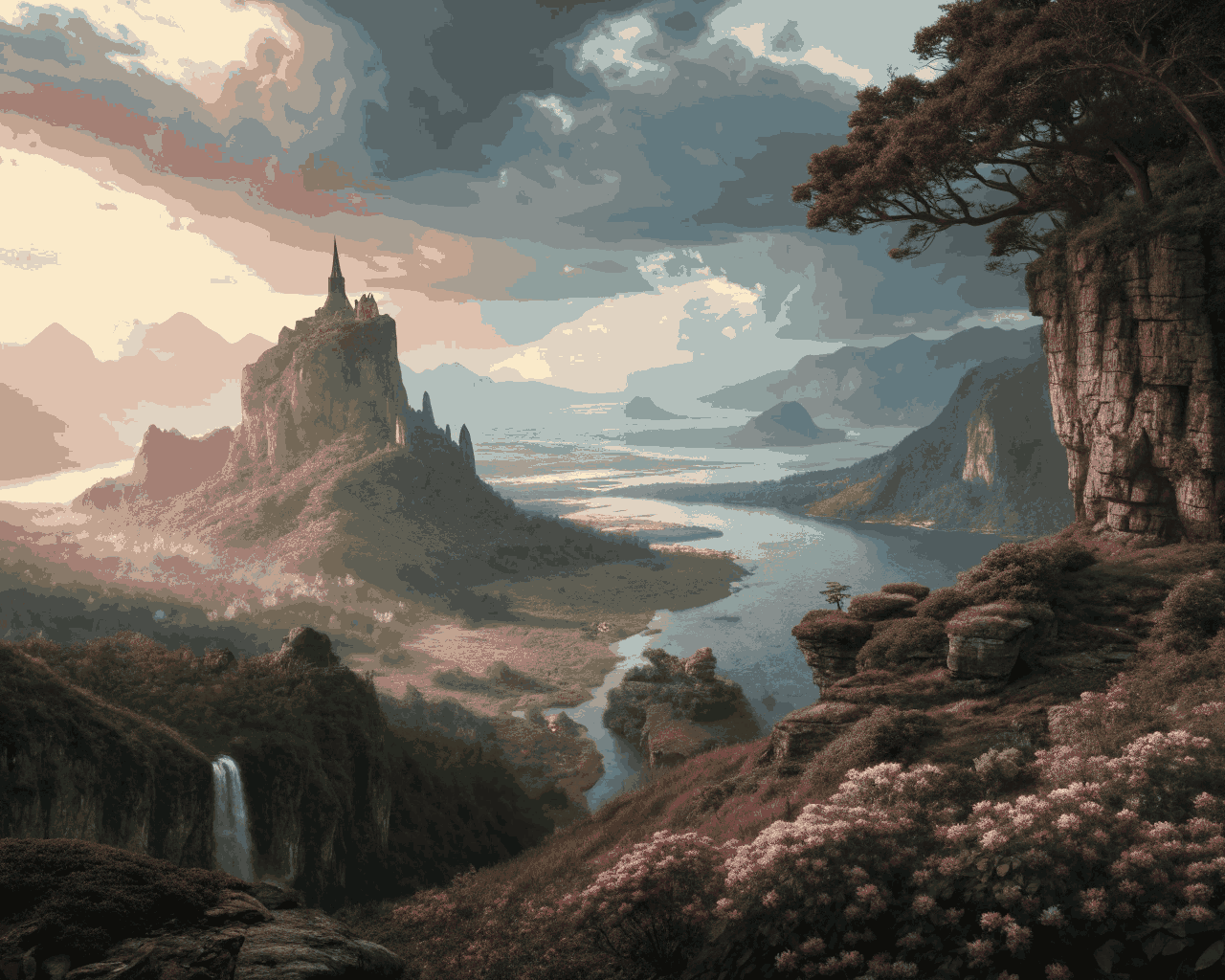 Cinematic Fantasy World Matte Painting for Book Covers