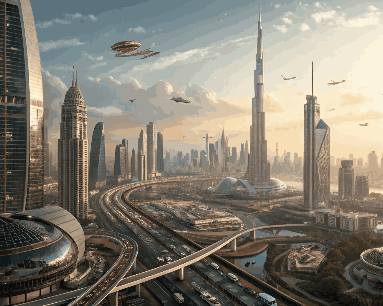 Cinematic Sci-Fi Cityscape Matte Painting for Film & Games
