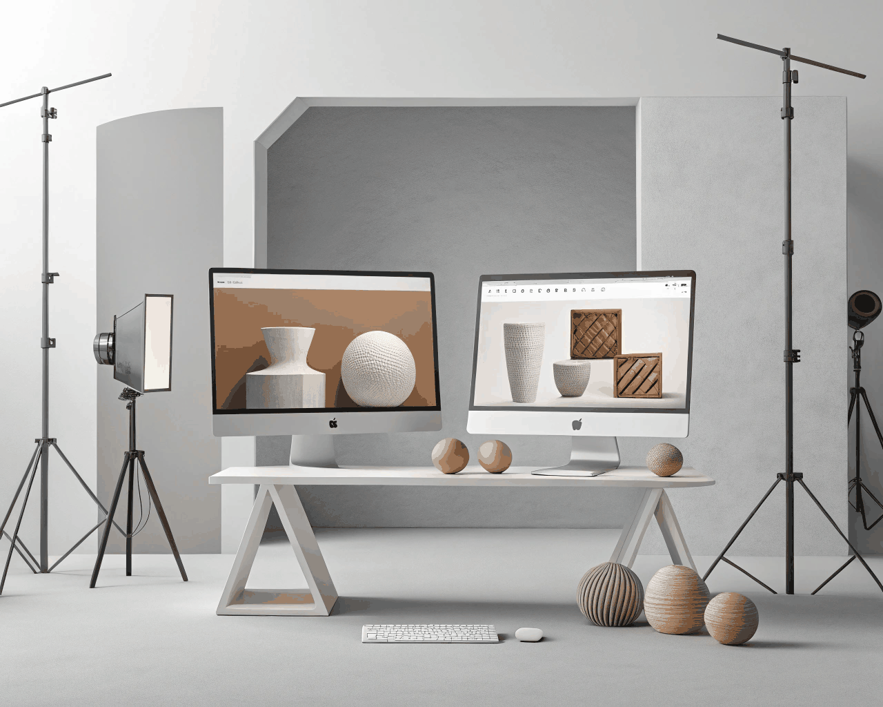 Clay and Turntable Renders for 3D Model Portfolio Display