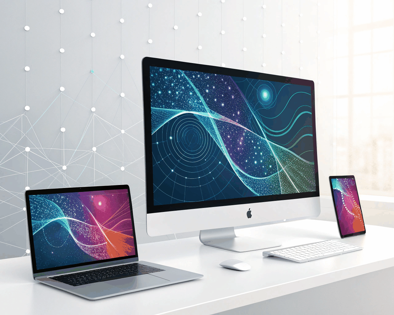 Custom Abstract Digital Patterns for Tech Company Branding