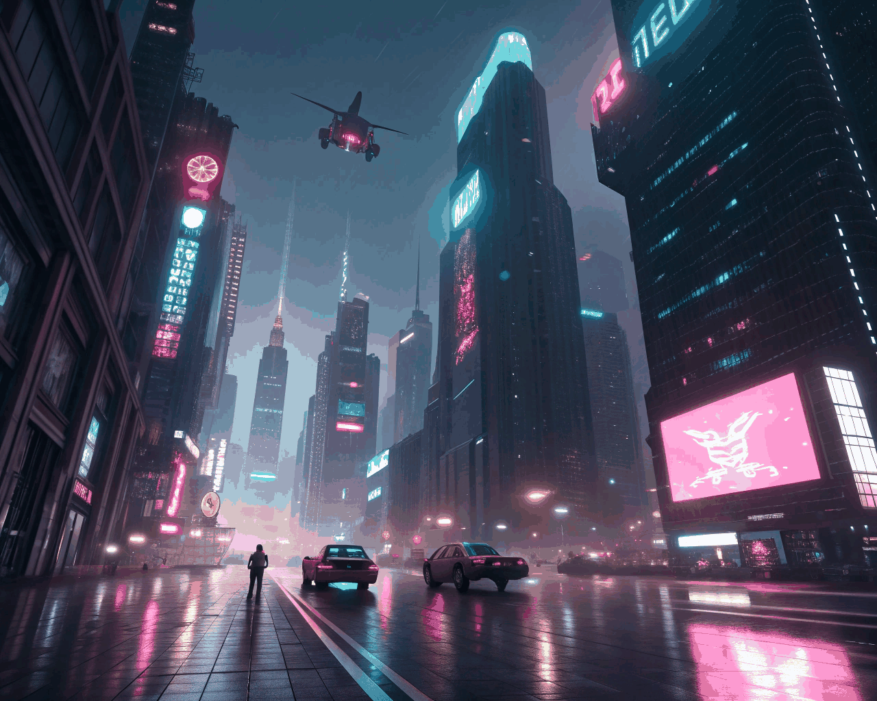 Cyberpunk Cityscape Concept Art for Video Game Developers