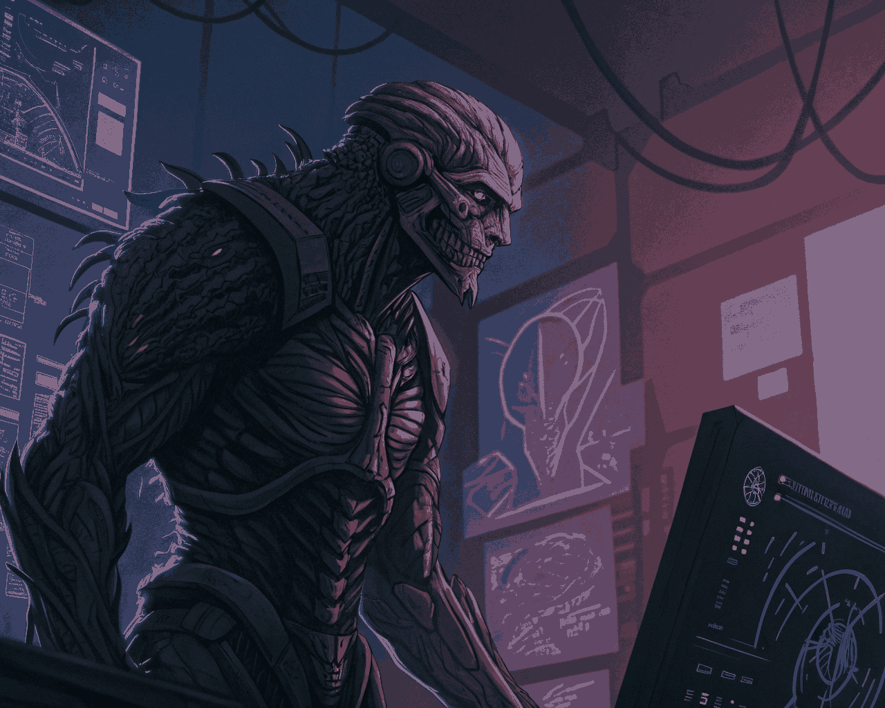 Detailed Bio-Mechanical Fusion Sculpt for Concept Art