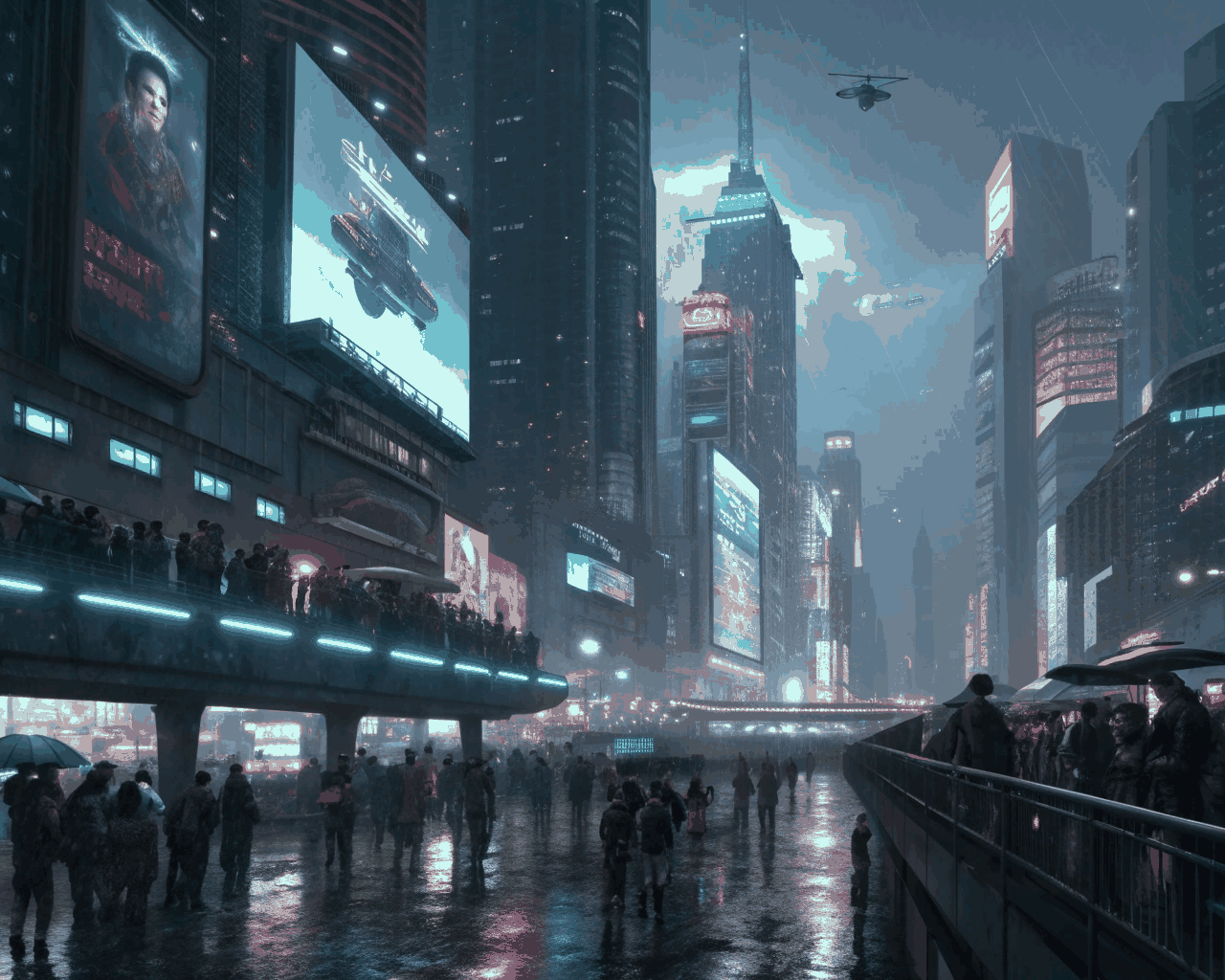 Detailed Cyberpunk Cityscape Panels for Graphic Novels