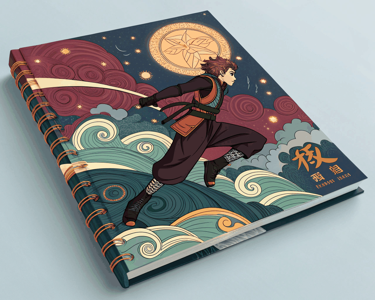 Detailed Manga Cover Art with Custom Typography and Logo