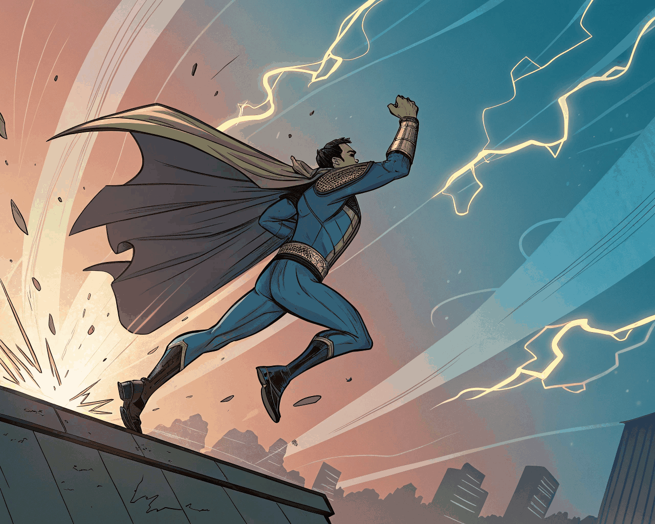 Dynamic Action Pose Character Concept for Comic Book Artists