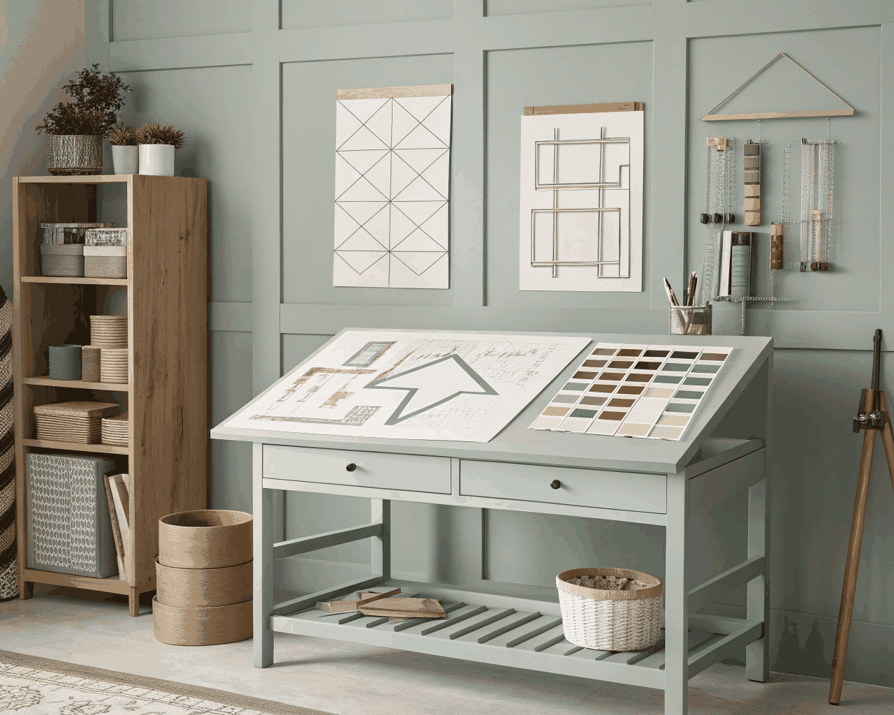 Geometric Abstract Art Poster for Modern Office & Home Decor