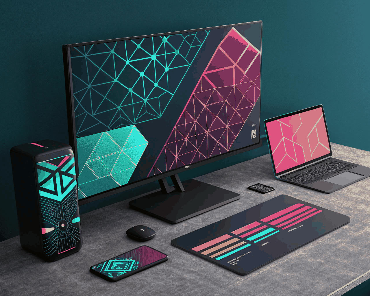 Geometric Abstract Patterns for Tech Startup Brand Assets