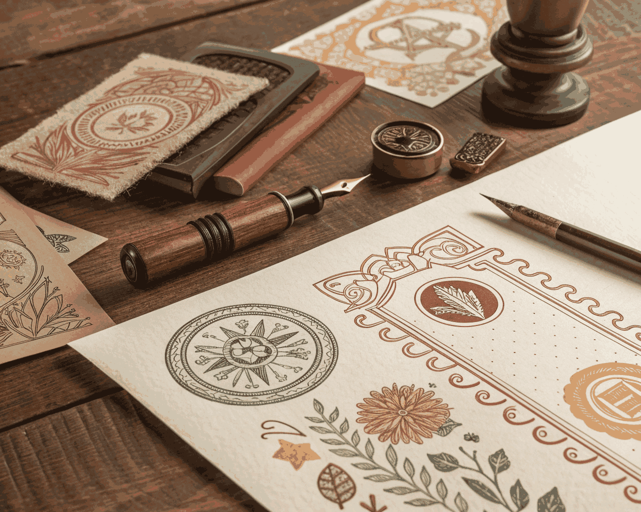 Hand-Drawn Badge and Seal Illustrations for Craft Food Brands