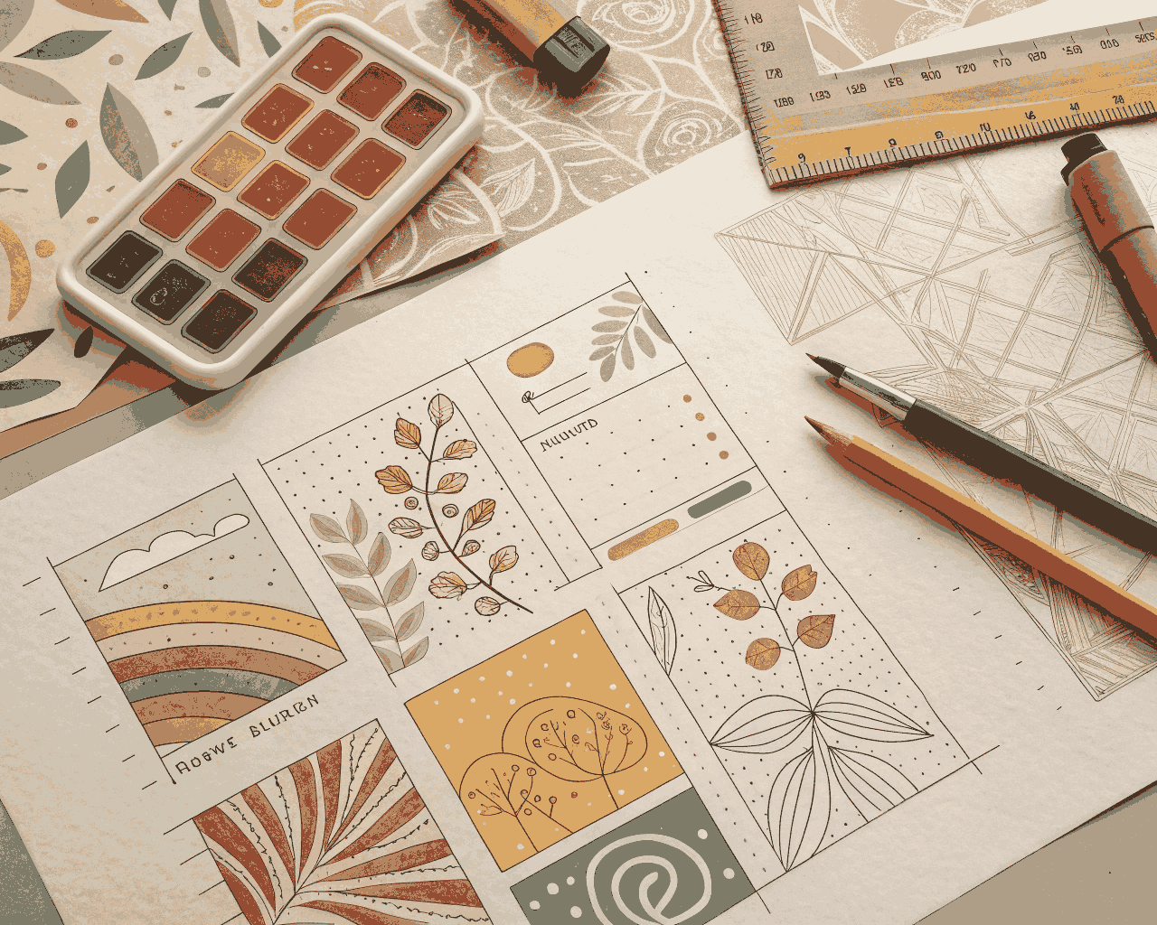 Hand-Sketched UI Concepts for Artisanal E-Commerce Mobile Stores