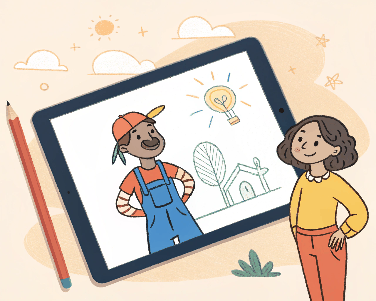 Illustrated Investor Pitch Deck for EdTech and Creative Platforms