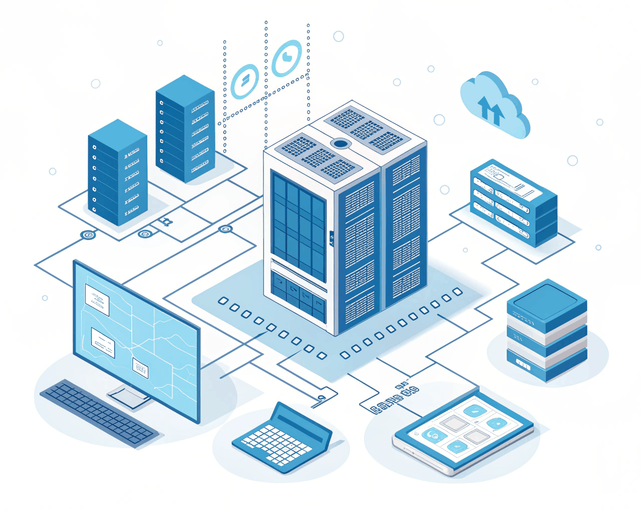 Isometric 3D Vector Icons for Technology and Infrastructure Diagrams