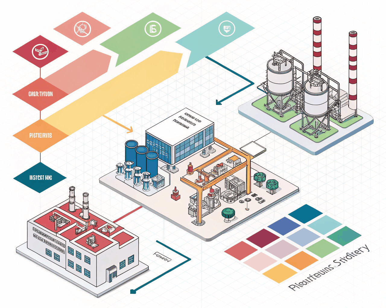 Isometric Process Breakdown Infographic for Manufacturing