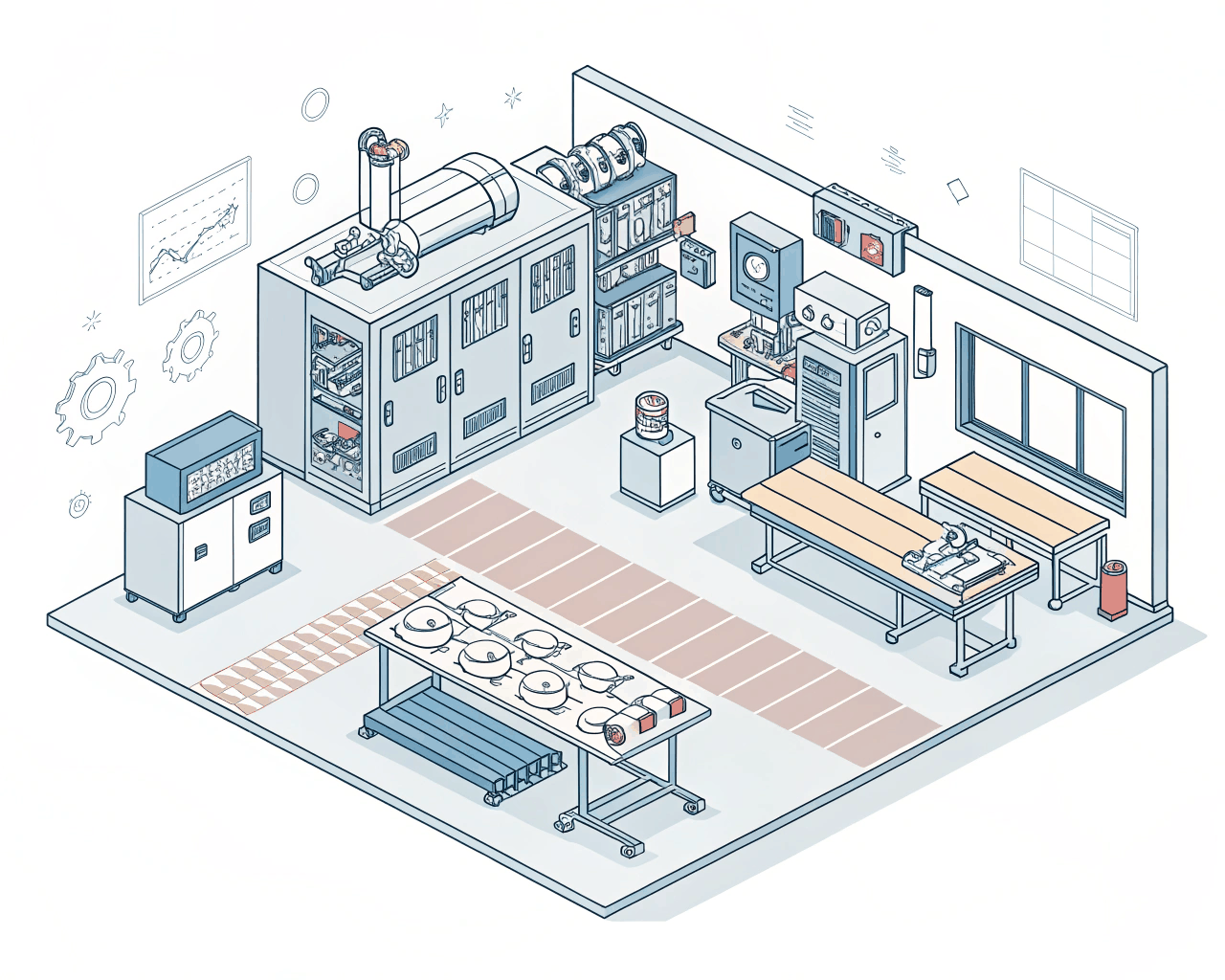 Isometric Technical Render of Industrial Machinery or Parts