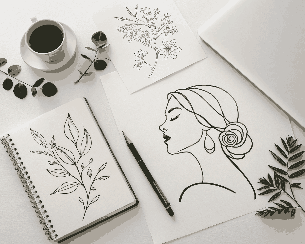 Line Art Vector Portraits for Personal Branding and Authors