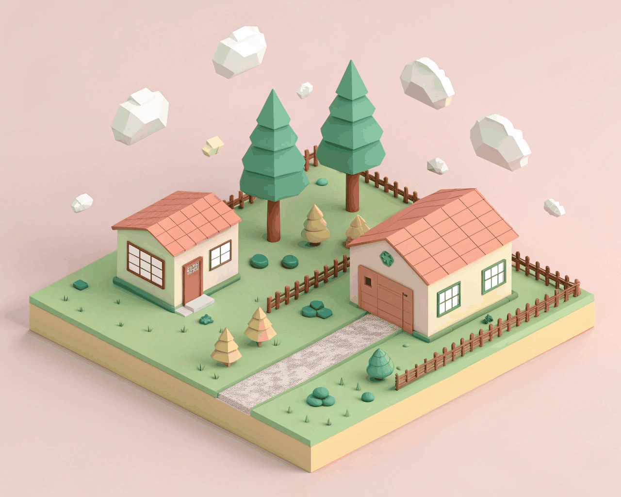 Low-Poly Isometric Scene Animation for Mobile Game UI