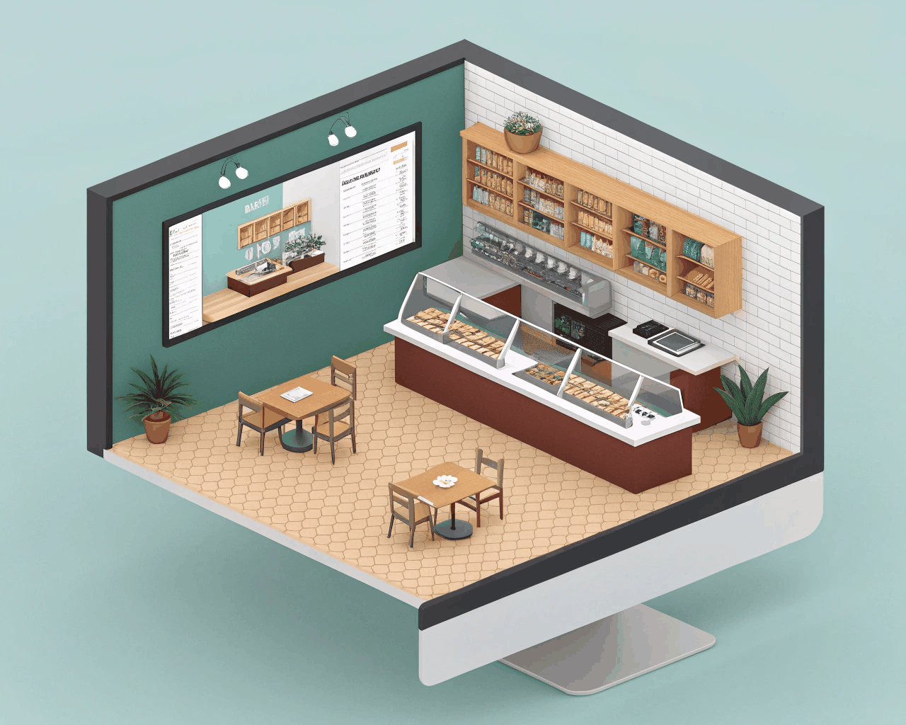 Low-Poly Isometric Scene for Mobile Game Assets and UI