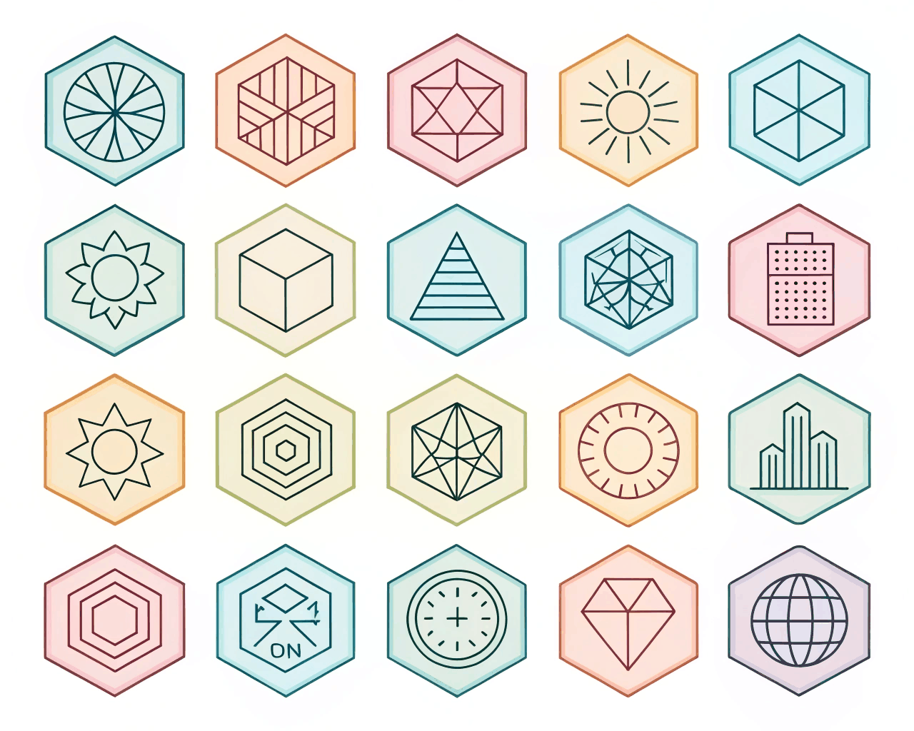 Modular Icon Set for Mobile App UI and Branding