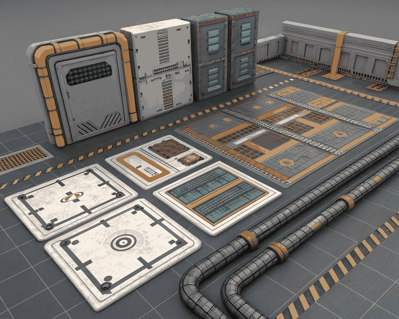Modular Sci-Fi Kitbash Set for Scene Building