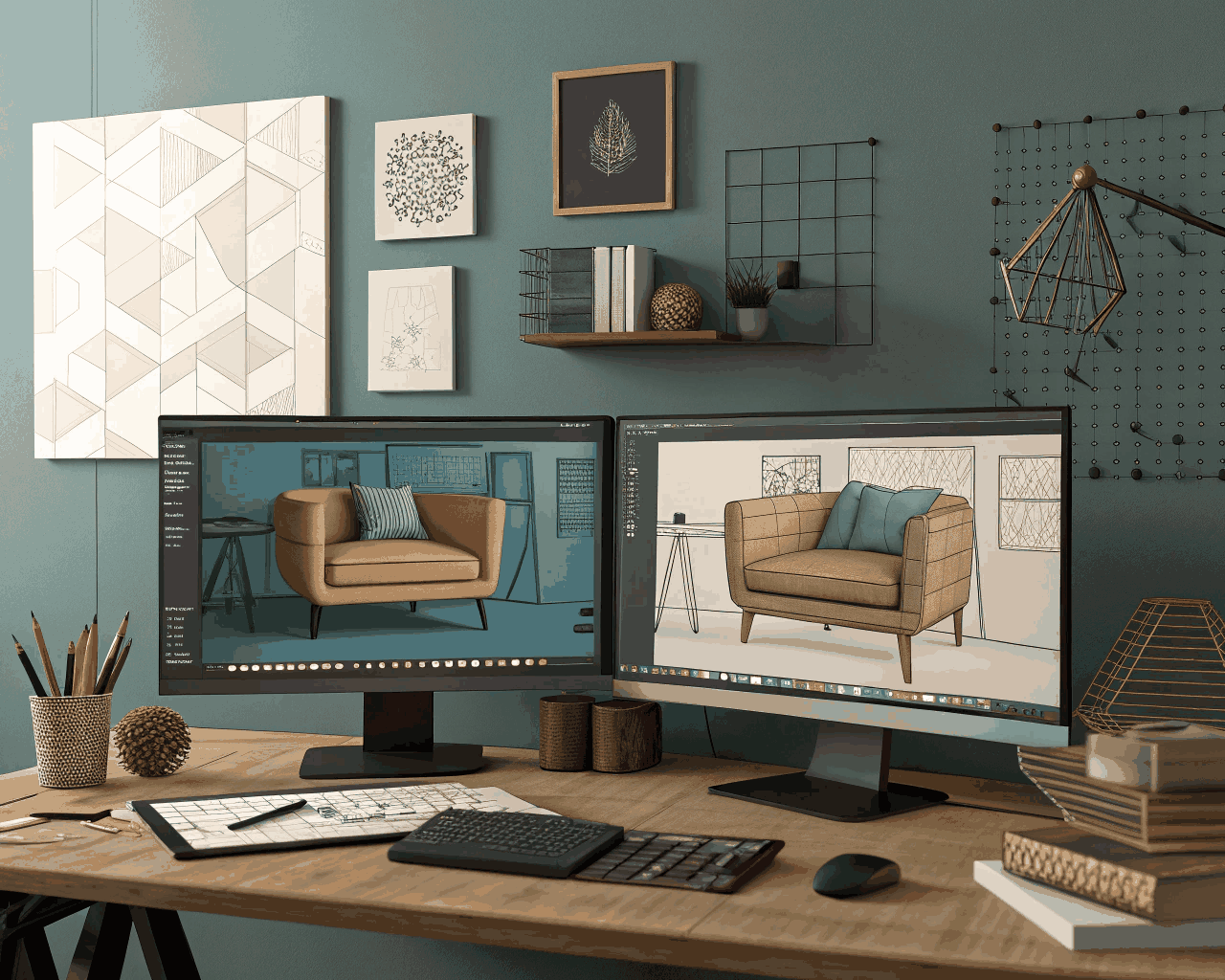 Modular Stylized Furniture Set for Virtual Architectural Walkthroughs