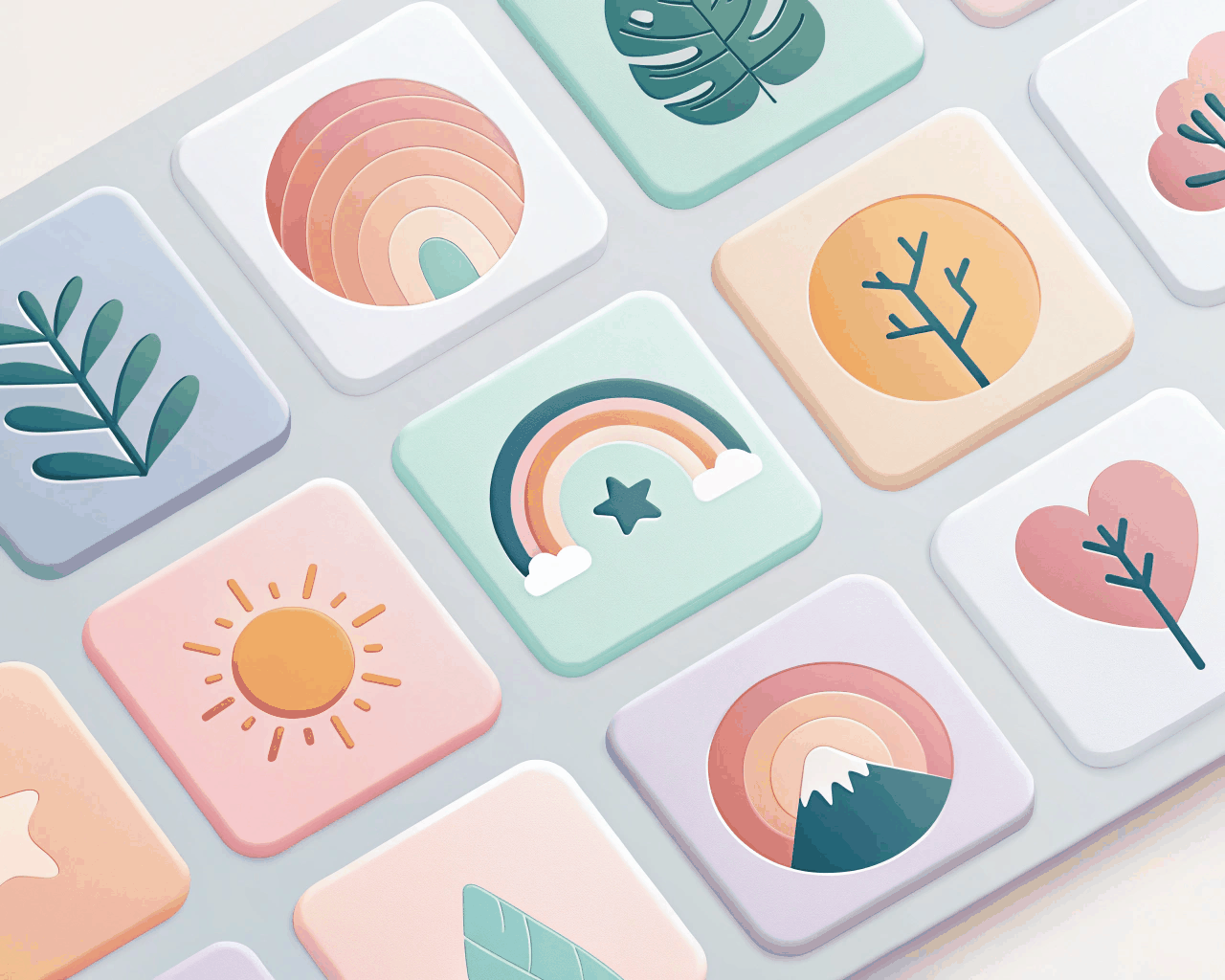 Neomorphic Vector Symbols for Modern Website and App UI Kits