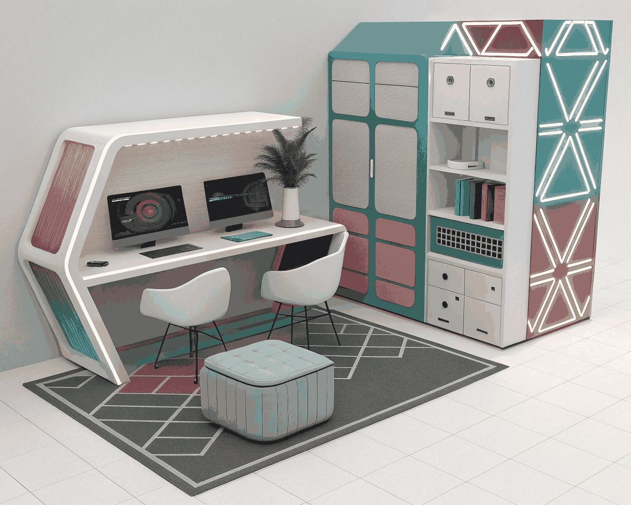 Optimized Sci-Fi Furniture & Props for Architectural VR Walkthroughs