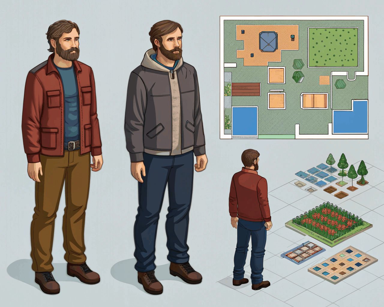 Professional Character Turnaround Sheets for Game Developers