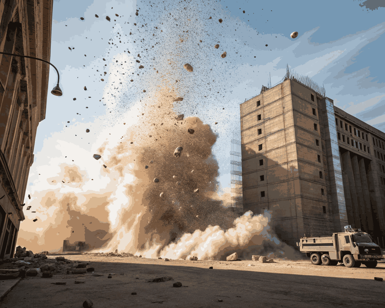 Realistic Explosion & Debris VFX for Action Film Trailers