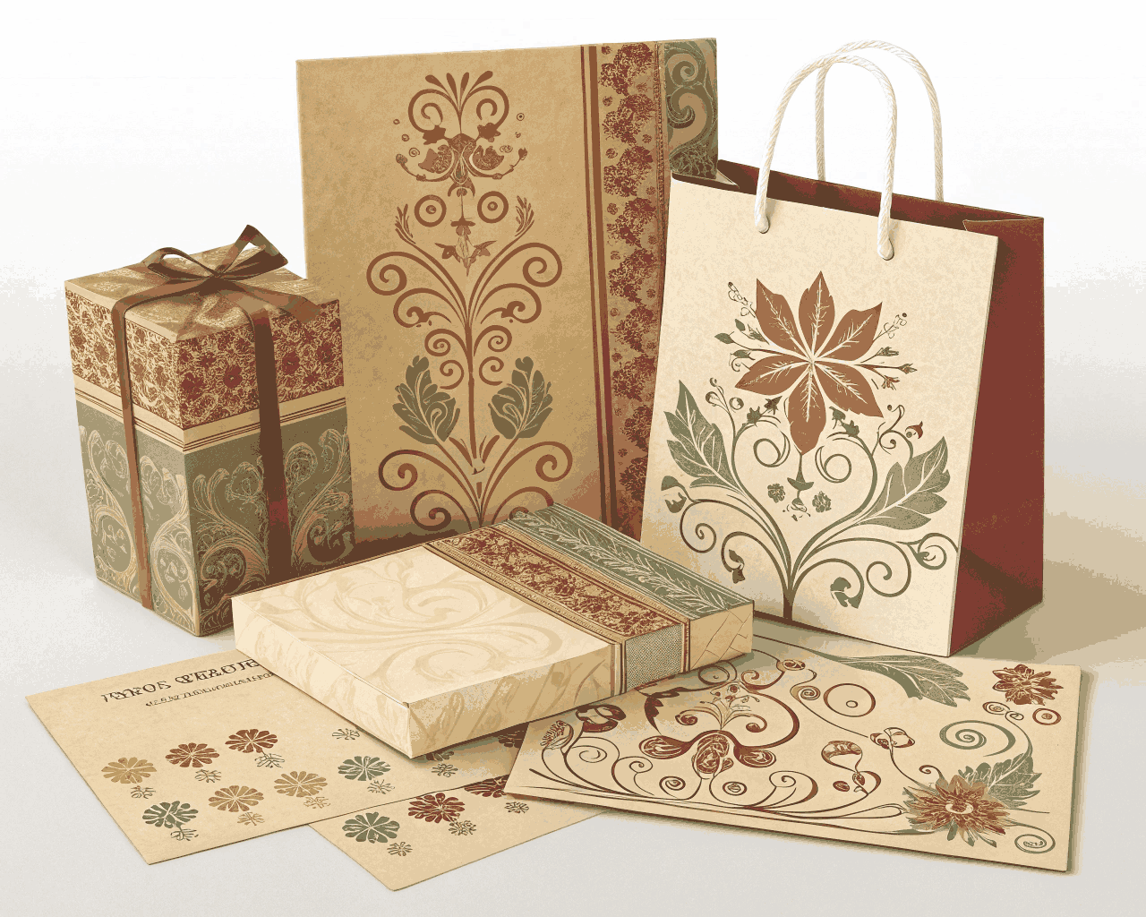 Vintage-Inspired Floral and Scroll Pattern for Craft and Gift Markets