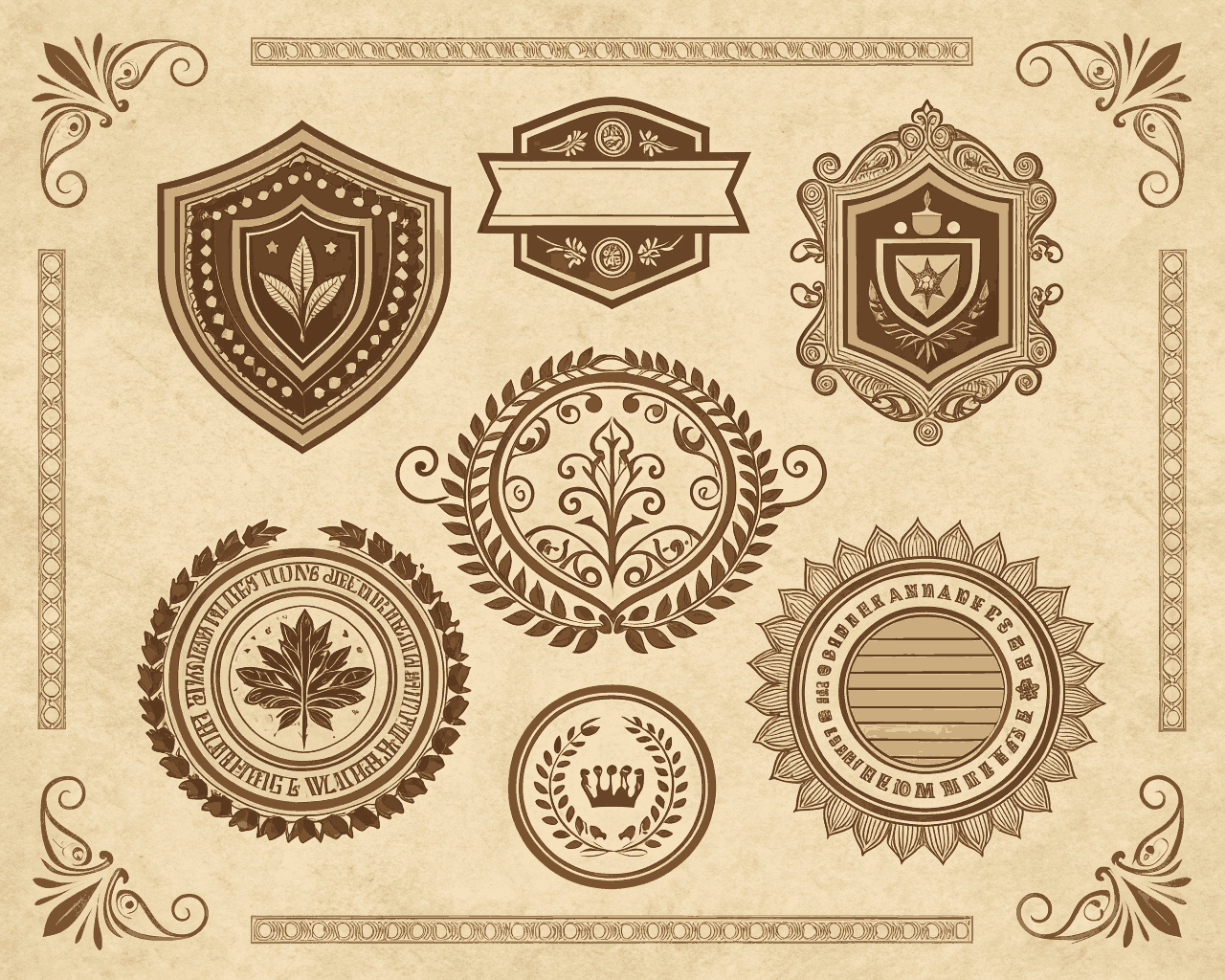 Vintage Badge & Seal Icon Collection for Craft Food Brands