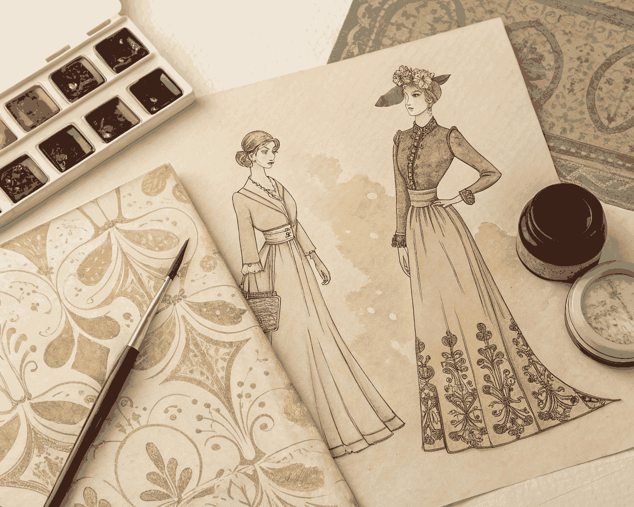 Vintage Fashion Illustration for Brand Storytelling