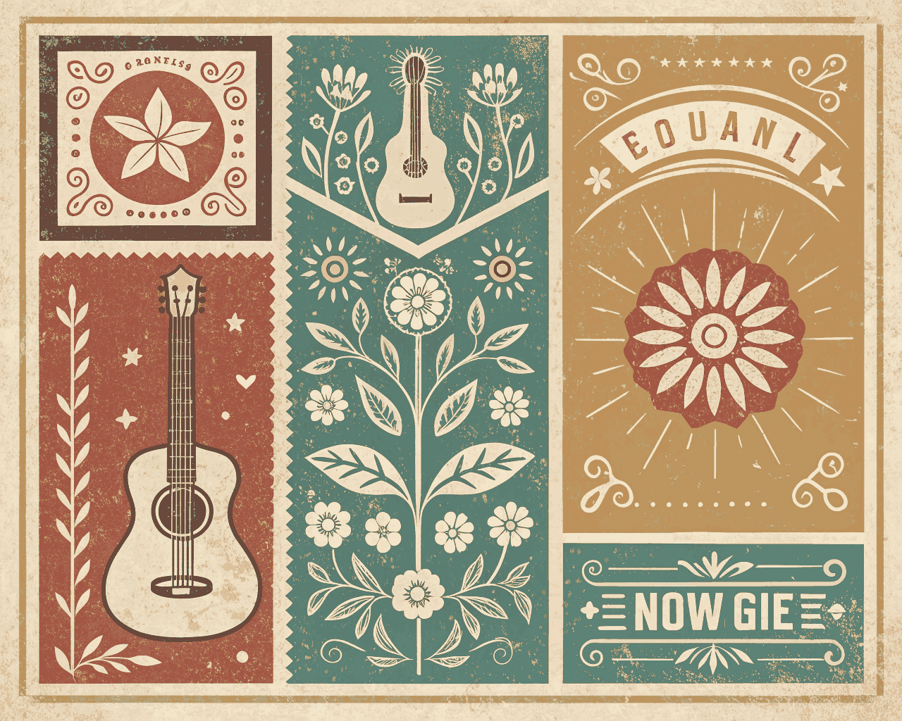 Vintage Music Festival Poster Design with Custom Typography